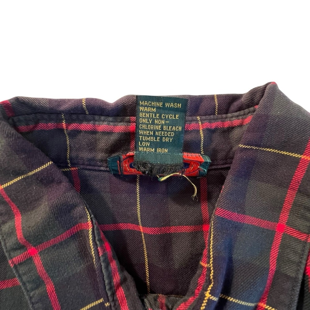 Charter Club Size 14 Plaid‎ Cotton Long Sleeve Top Womens Button-Up Shirt Green - Picture 5 of 8